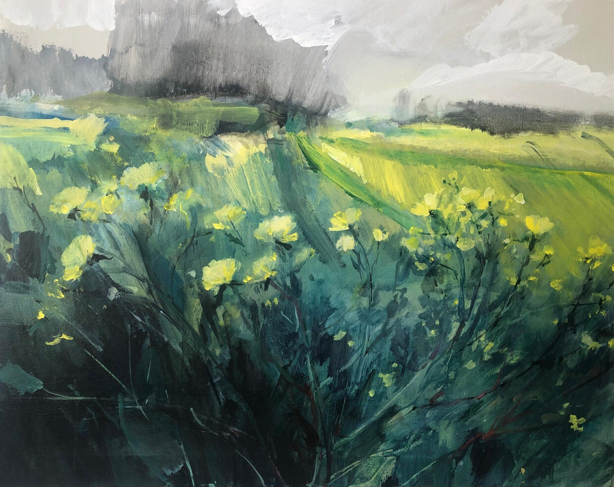 Rapeseed at Bolberry Acrylic on canvas (framed) 61cm x 76cm Available