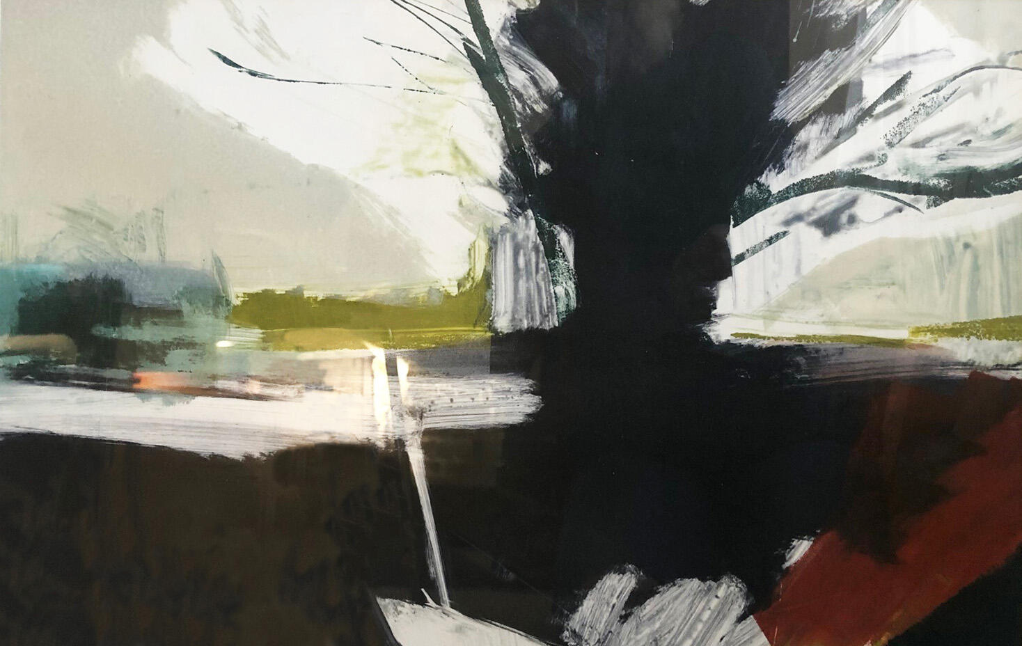 Tree at Vineyard Monotype print (Framed) 68cmx50cm Available