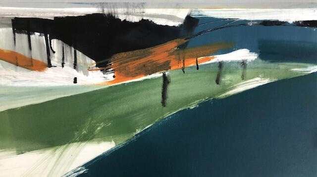 Berry Head Monotype print (framed) 56cmx38cm Available